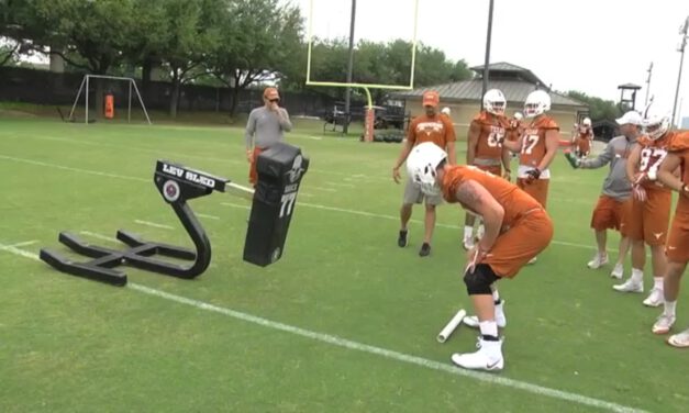 TE Vertical Footwork Drill on Sled- University of Texas