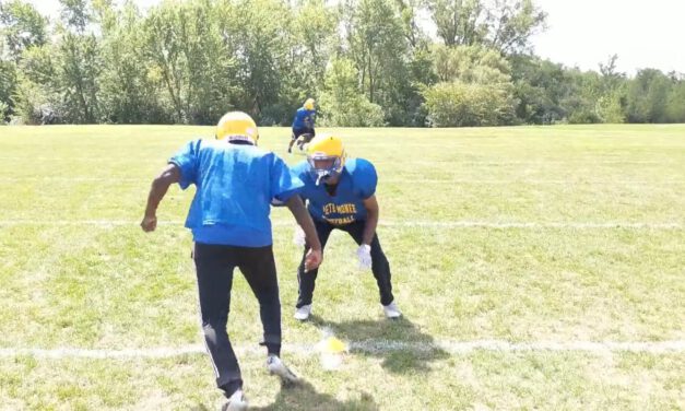 LB Step, Strike and Punch Drill (vs Outside Release)- Crete-Monee HS (IL)