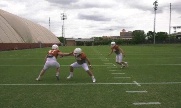 TE- Backside Sift Drill vs 9 Tech Defender (Attached Position)- University of Texas