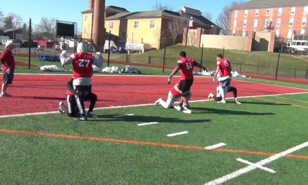 Wrap and Roll Tackle (on knee)- Bridgewater College (VA)